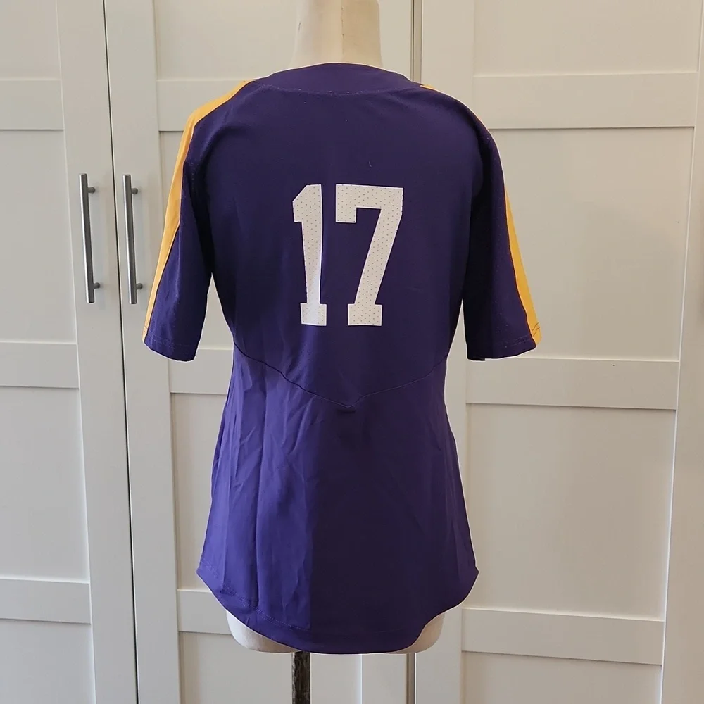 Nike LSU Tigers Softball Game Jersey Women's Medium Purple 881244 Yellow White - Picture 3 of 3